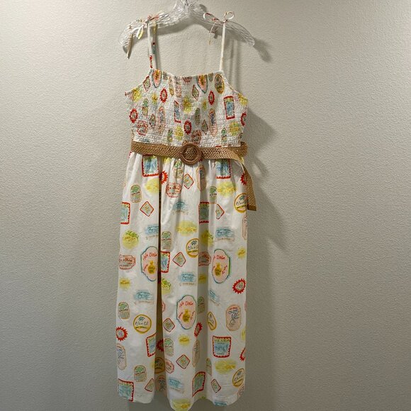 CYNTHIA ROWLEY (NWT) "Amalfi Olive Oil" Spaghetti Strap Maxi Sundress, Yellow- L - Picture 1 of 7